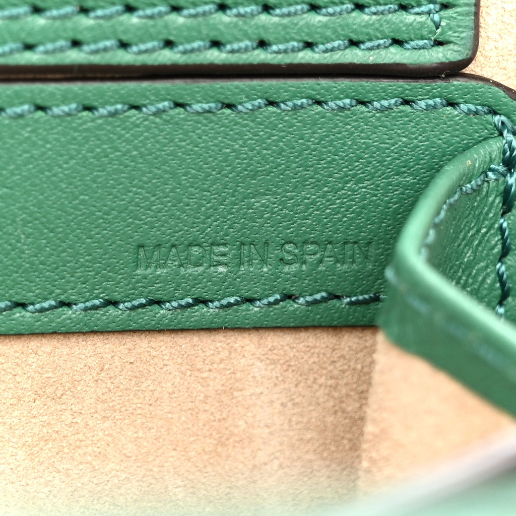 Calfskin Crocodile Embossed Mini C Vanity Bag Woodsy Green