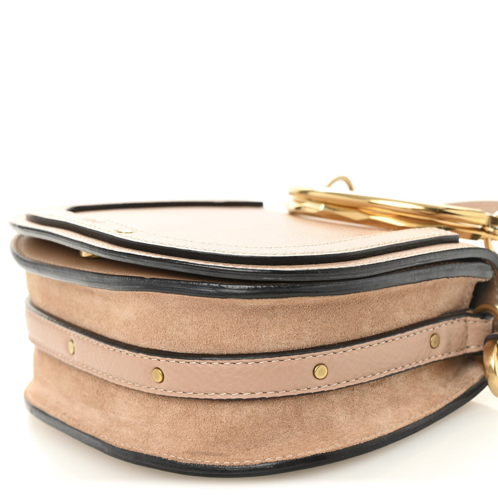 Calfskin Suede Small Nile Bracelet Bag Biscotti Beige