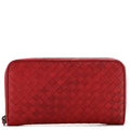 Nappa Intrecciato Zip Around Wallet Red