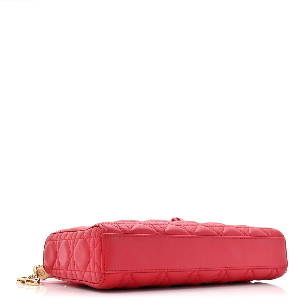 Lambskin Cannage Medium Lady D-Joy Red