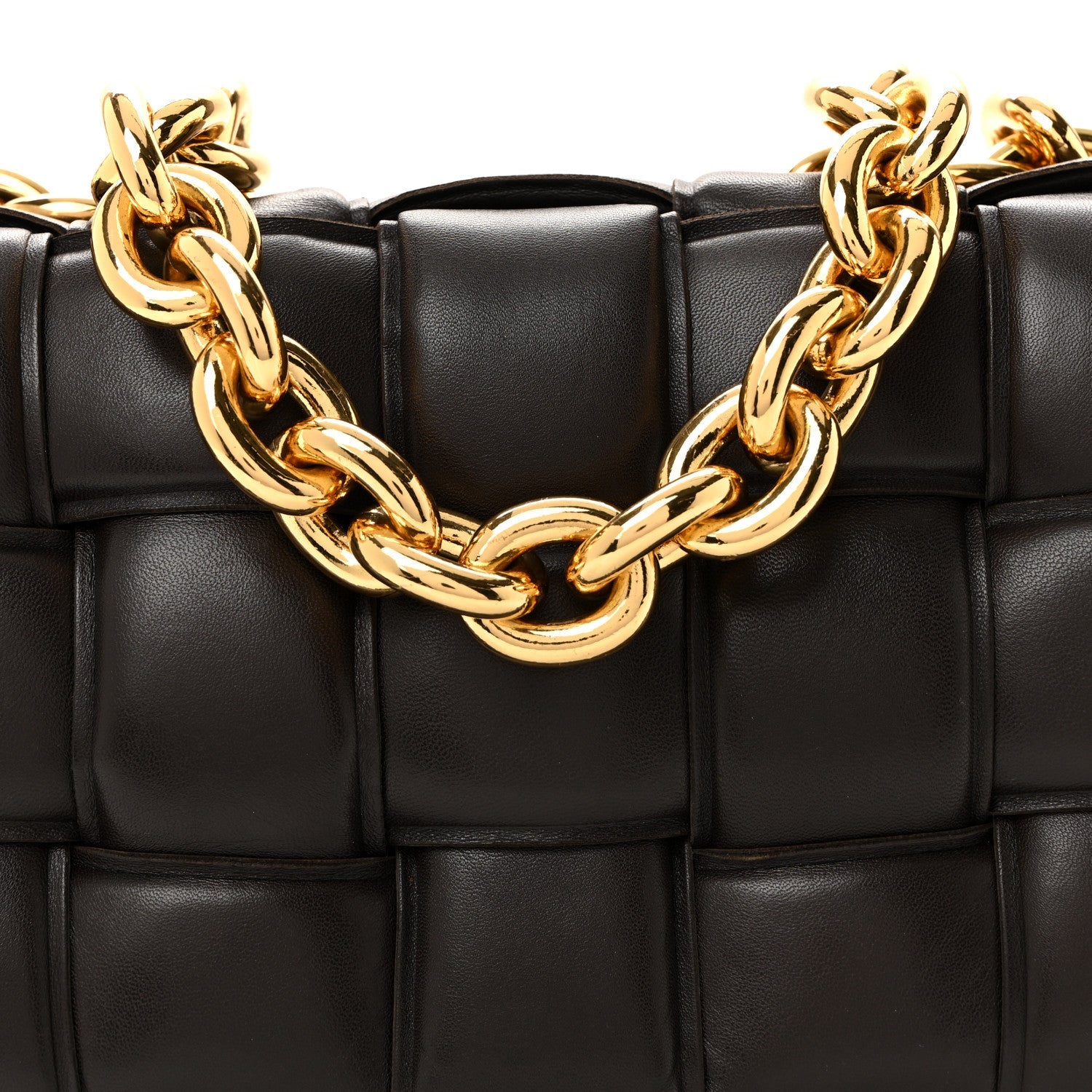 Lambskin Maxi Intreccio Padded Chain Cassette Crossbody Bag Fondant