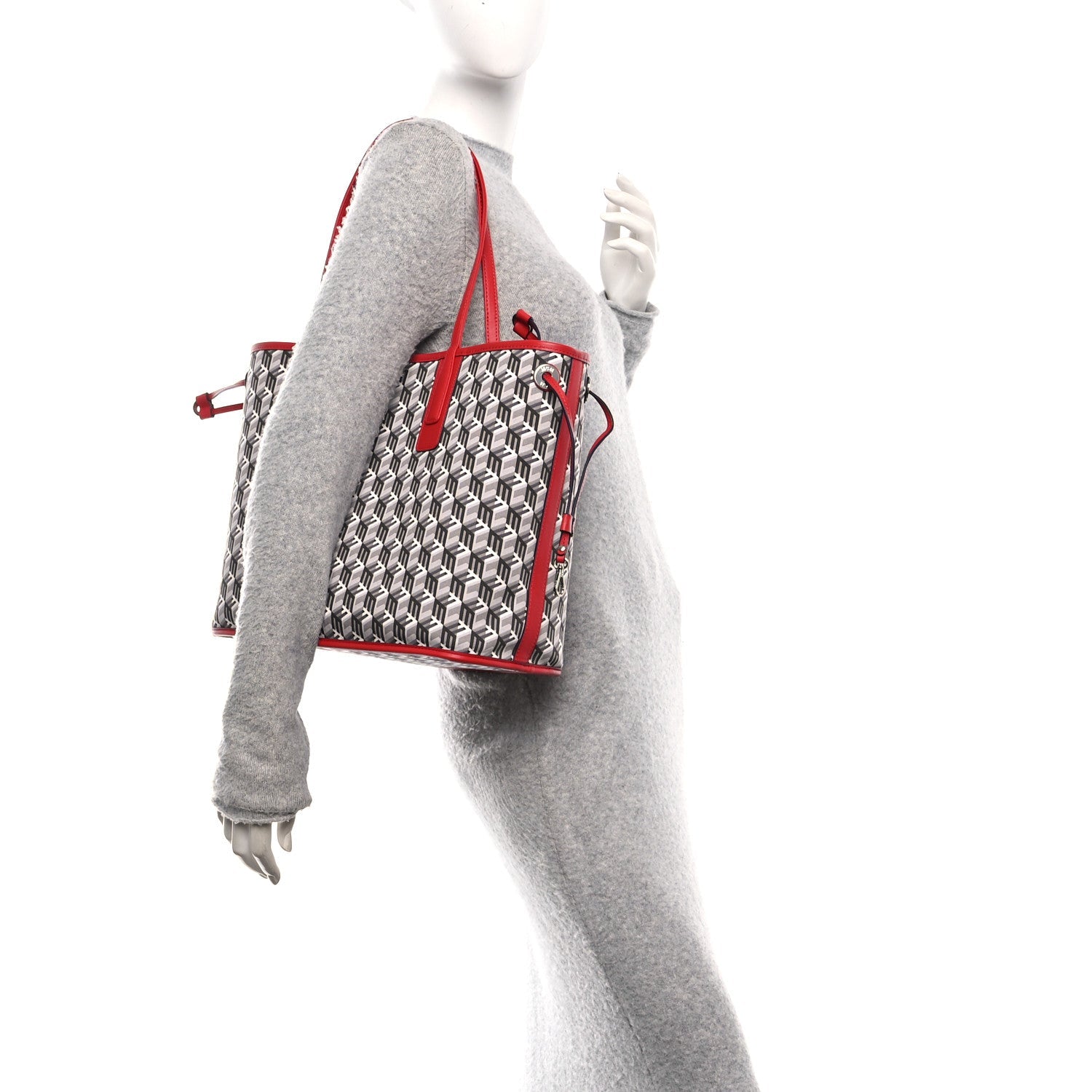 Visetos Medium Liz Reversible Shopper Tote Candy Red