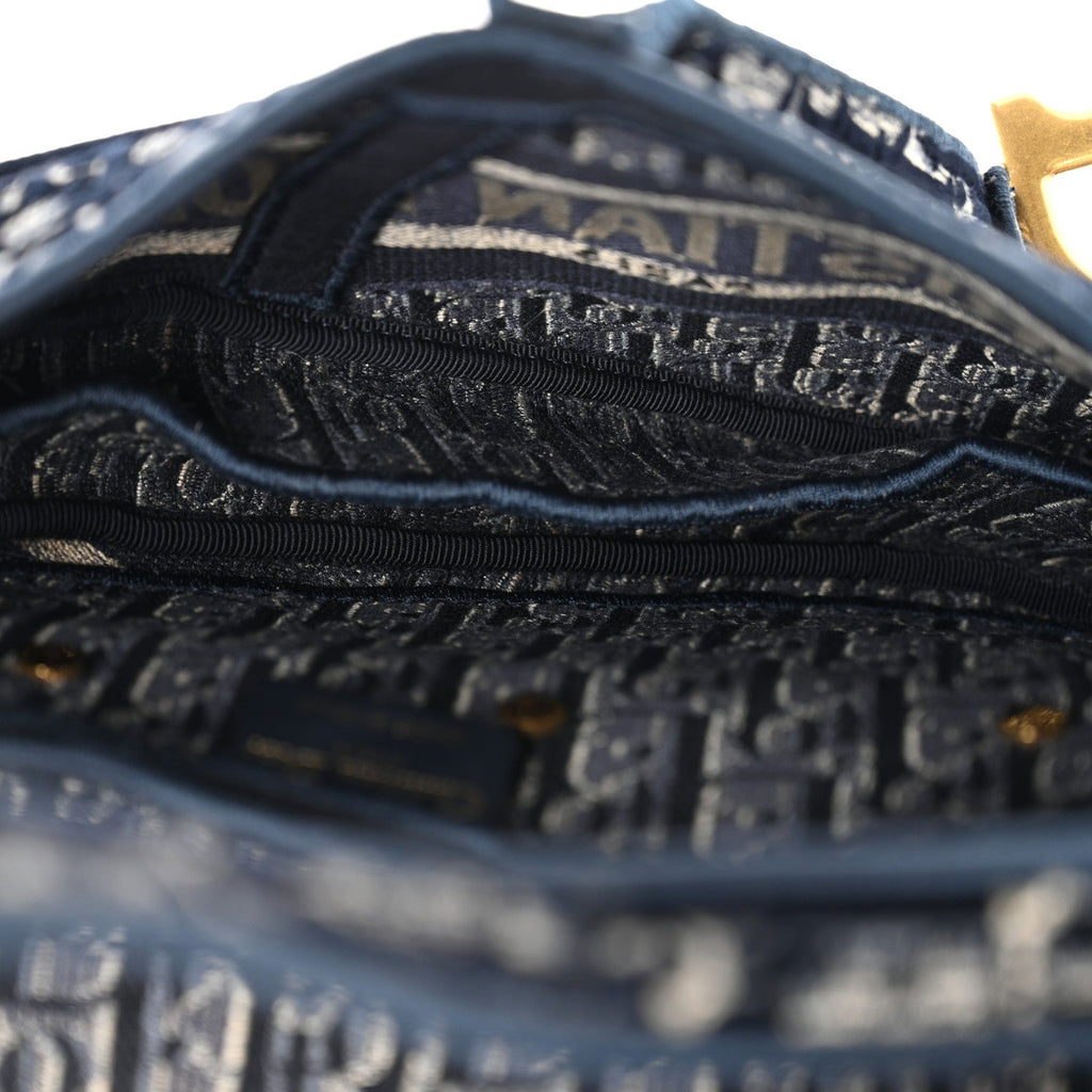 Velvet Oblique Saddle Bag Blue
