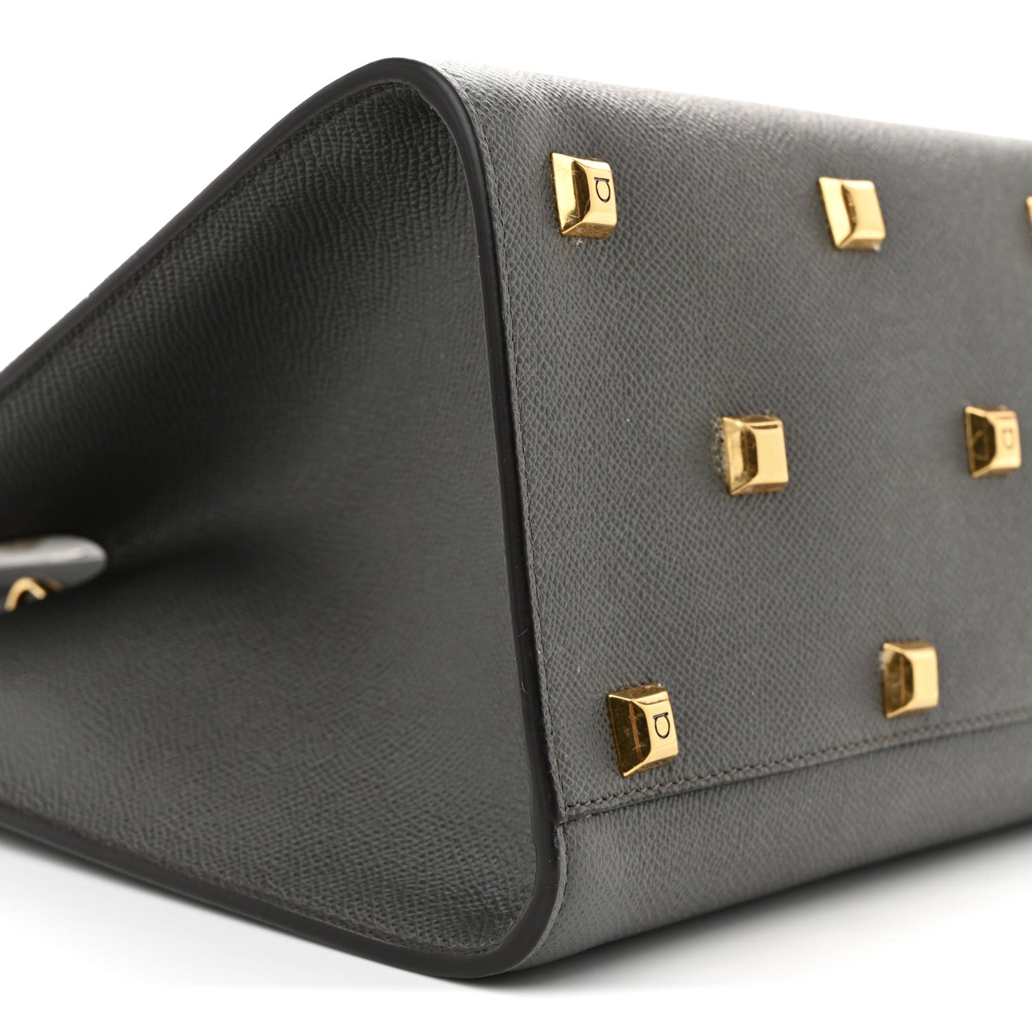 Hammered Calfskin Medium The Studio Box Bag Sparrow