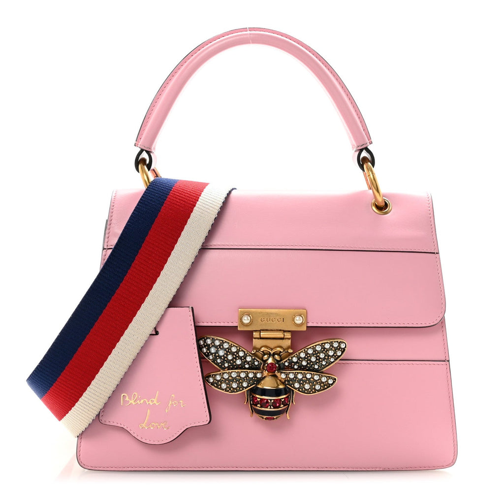 Calfskin Sylvie Web Small Queen Margaret Top Handle Bag Sugar Pink