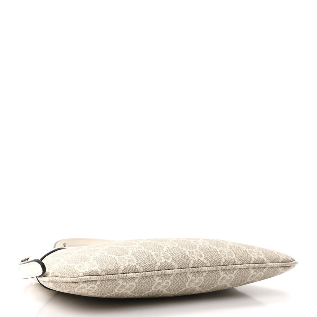 GG Monogram Calfskin Small Emblem Shoulder Bag Beige Mystic White