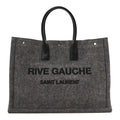 Wool Calfskin Rive Gauche Tote Grey