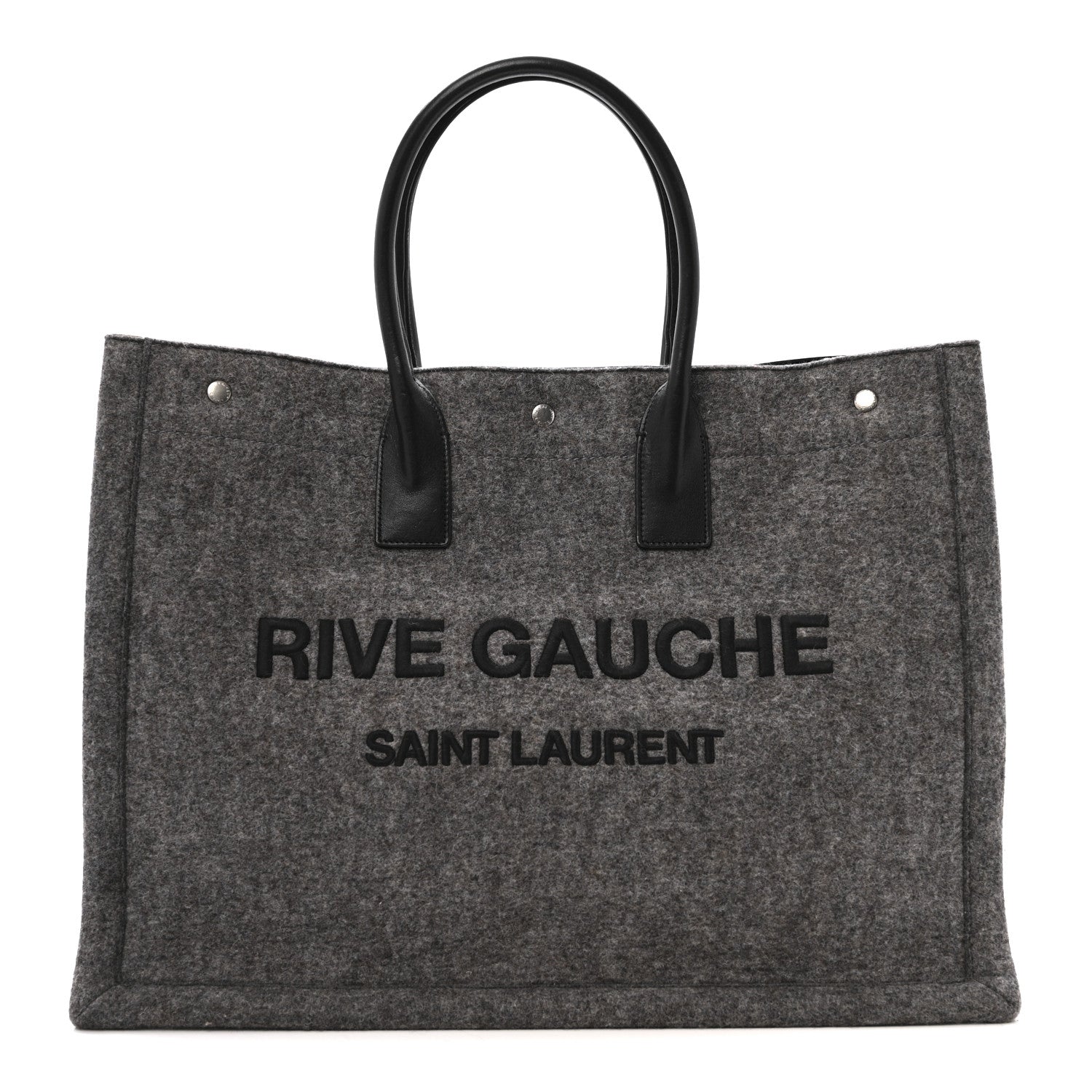 Wool Calfskin Rive Gauche Tote Grey