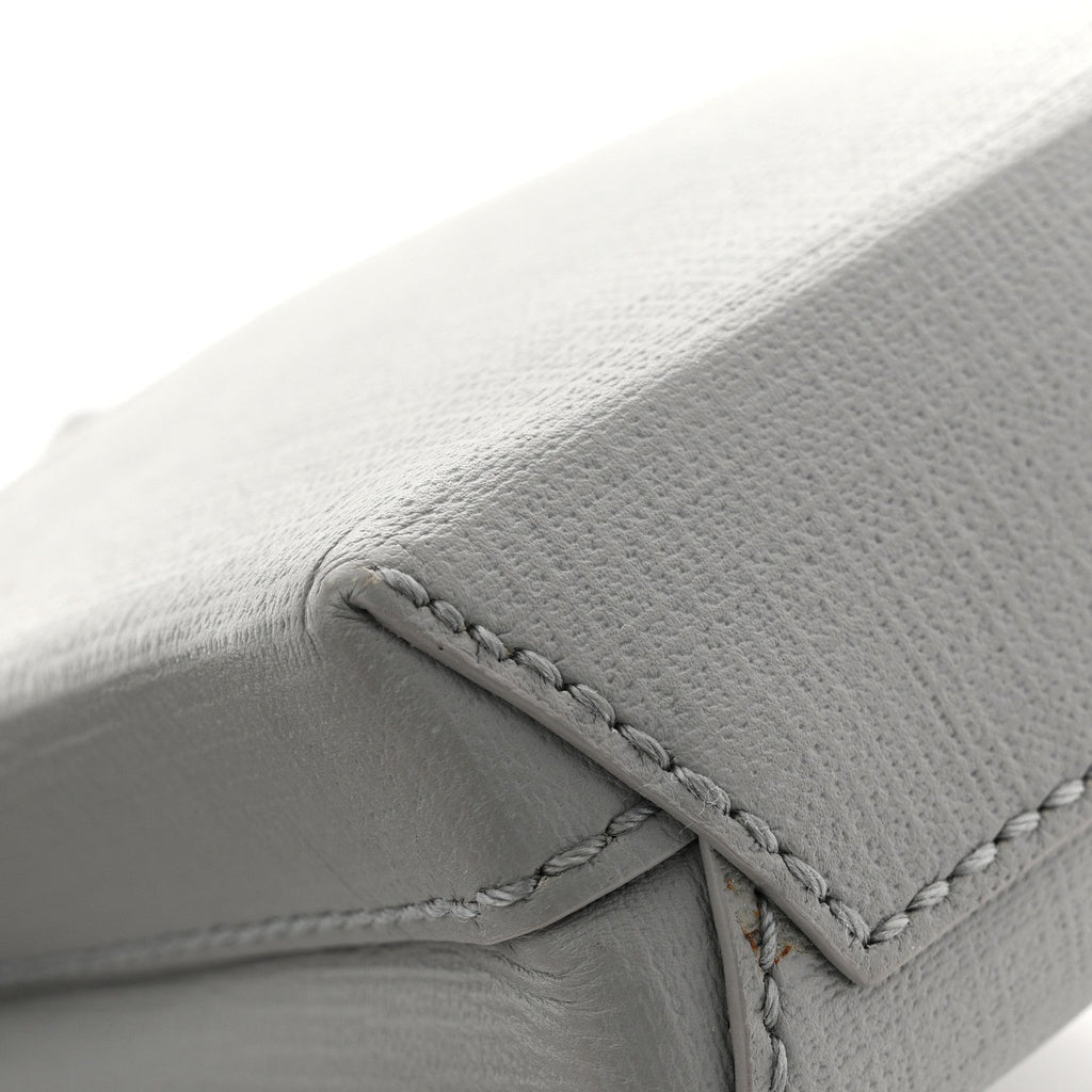 Squared Calfskin Logo Shopping Phone Holder Bag Balenciaga Grey