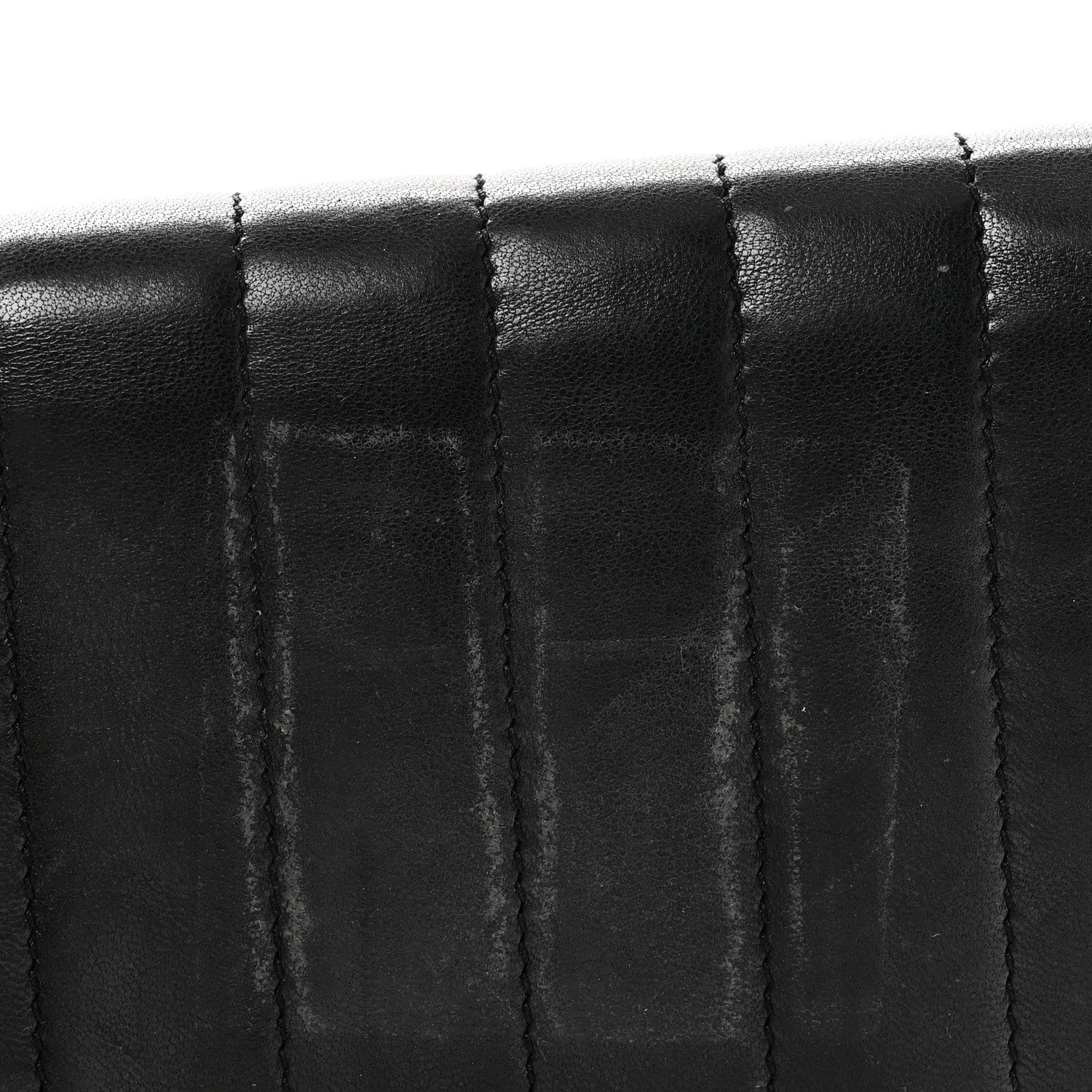 Lambskin Matelasse Monogram Vicky Tri-Fold Wallet Black