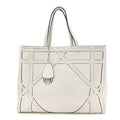 Calfskin Woven Giant Cannage Connect Tote White