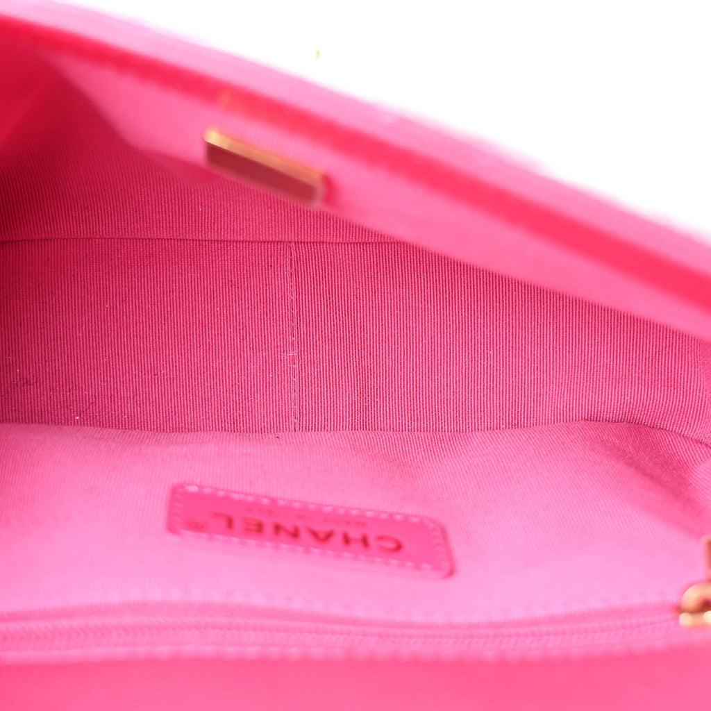 Caviar Quilted Small Twist Your Buttons Flap Fuchsia