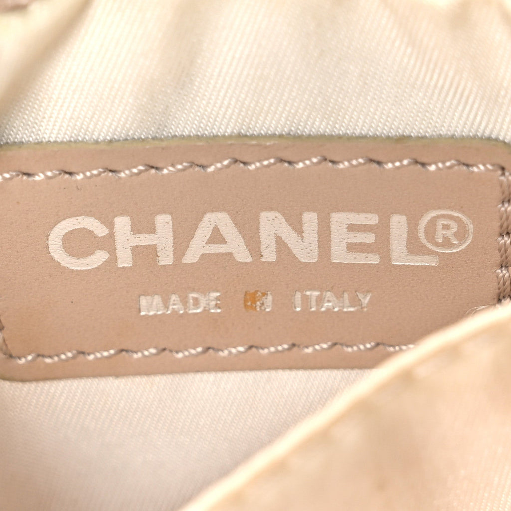 Nylon Travel Ligne Zip Wristlet Beige