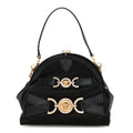 Satin Crystal Medusa 95 Plaque Bag Black