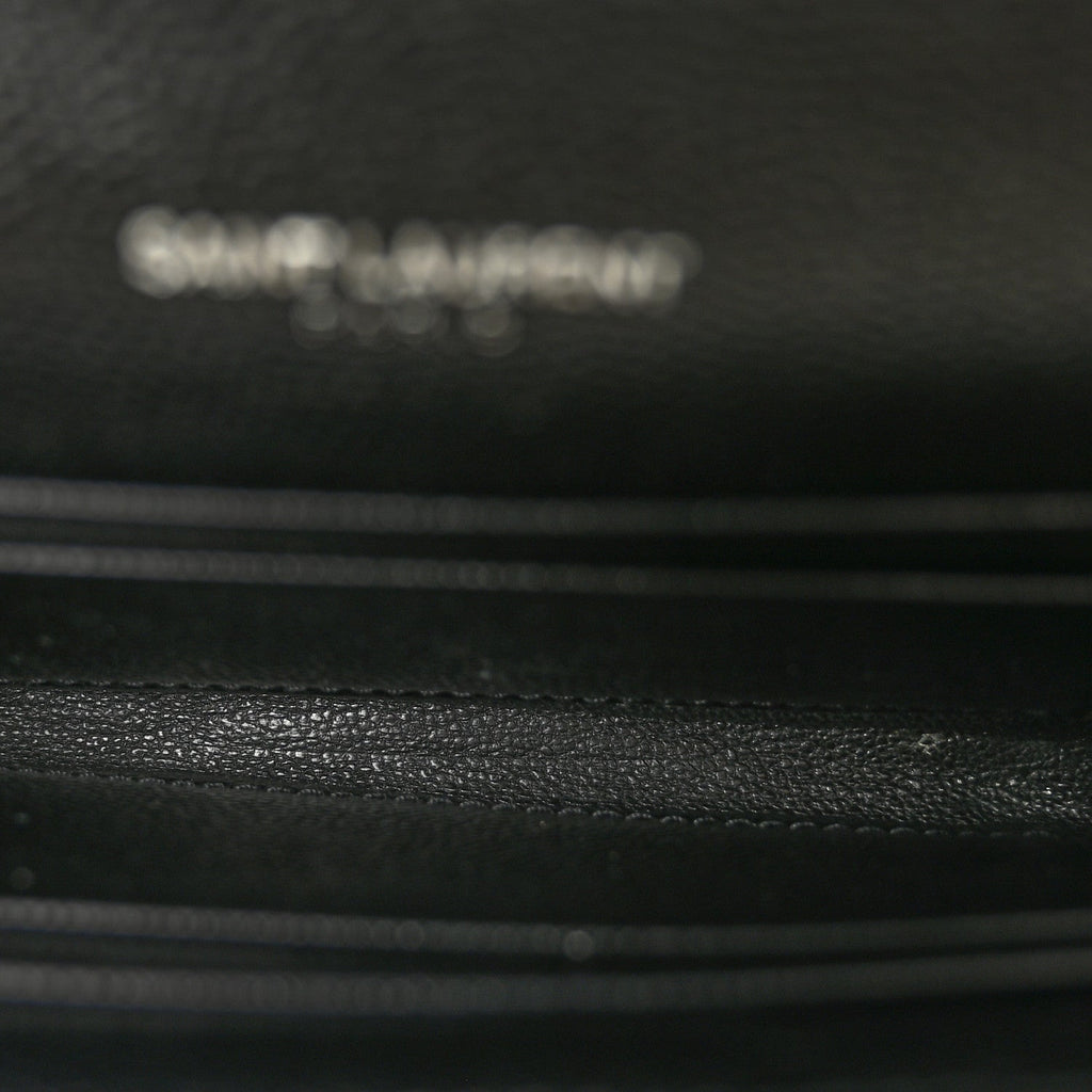 Grain De Poudre Matelasse Chevron Small Monogram Envelope Wallet Black