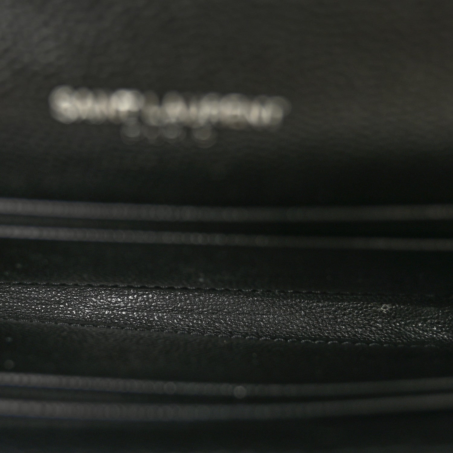 Grain De Poudre Matelasse Chevron Small Monogram Envelope Wallet Black