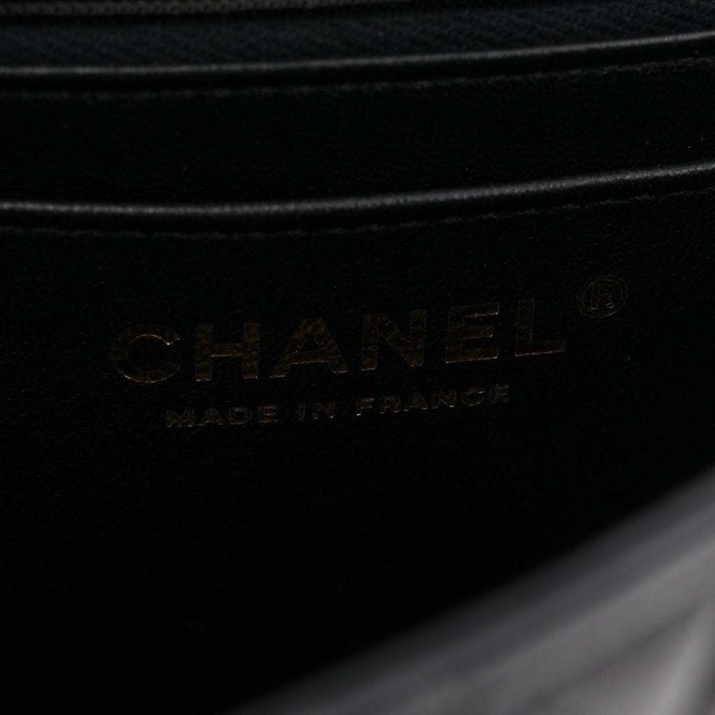 Lambskin Quilted Mini Square Flap Black