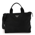 Nylon Vela East West Shopper Tote Black