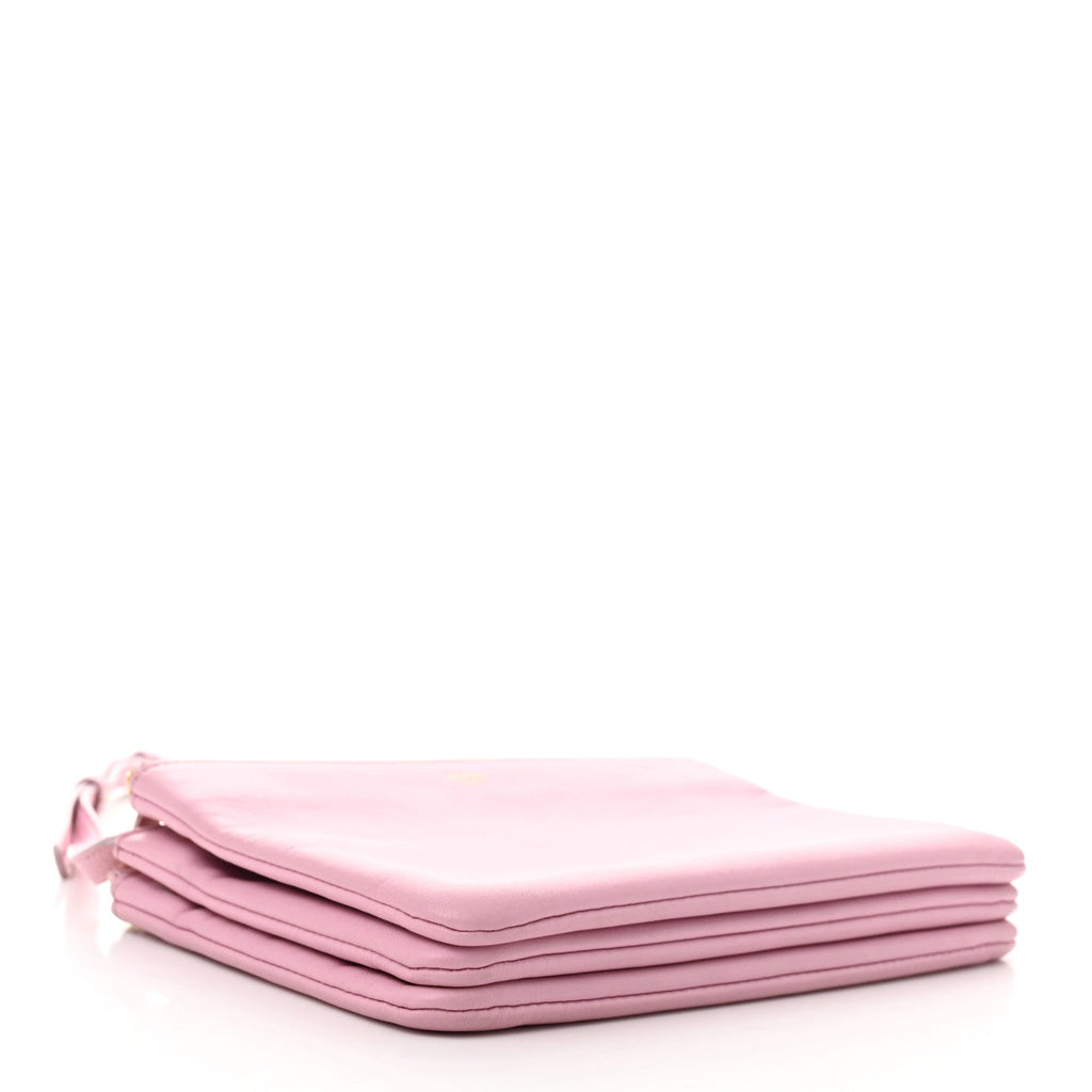 Lambskin Small Trio Crossbody Bag Pink