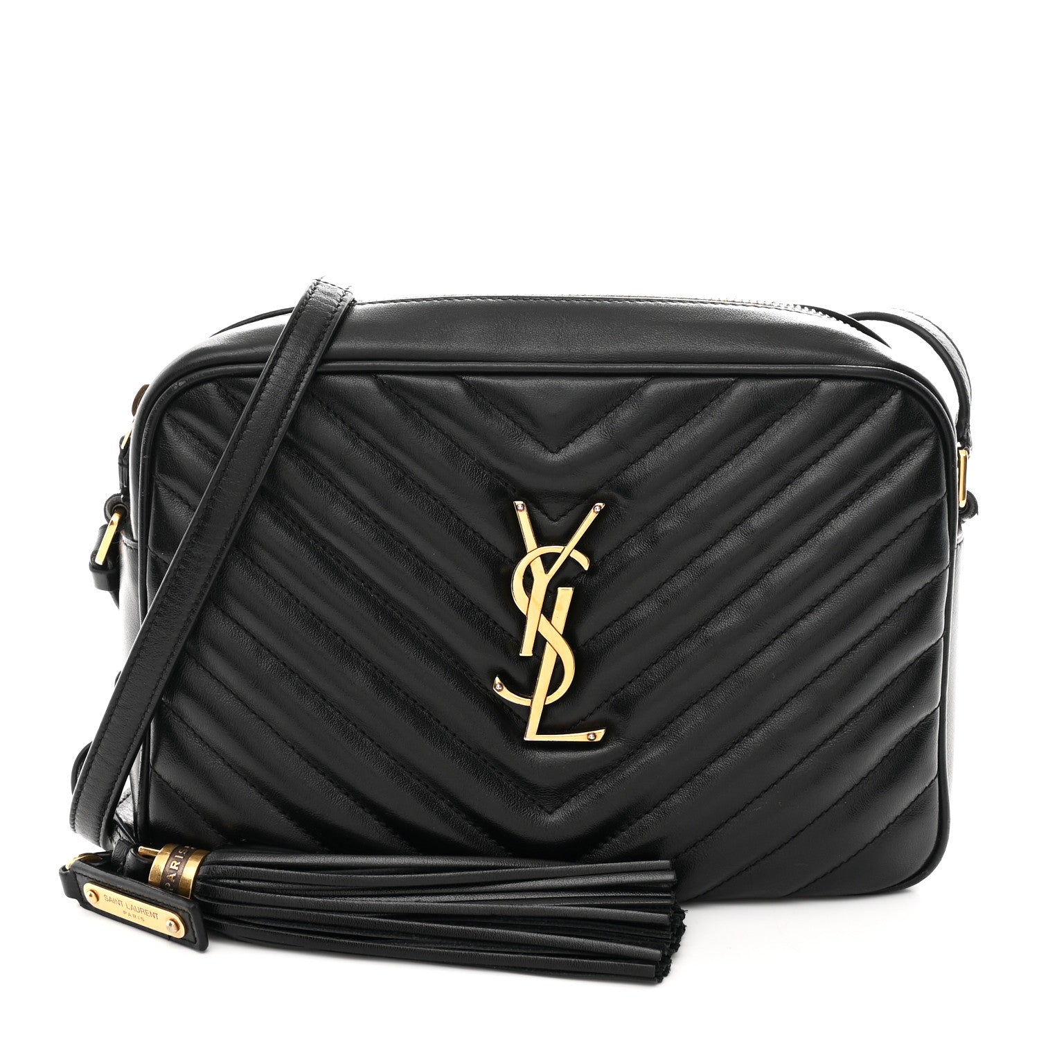 Calfskin Matelasse Monogram Lou Camera Bag Black