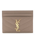 Grain De Poudre Matelasse Chevron Monogram Credit  Case Taupe