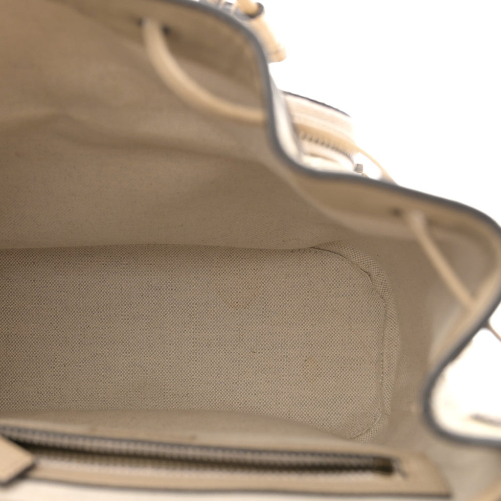 GG Supreme Monogram Azalea Calfskin Retro Interlocking G Buckle Backpack Beige Mystic White