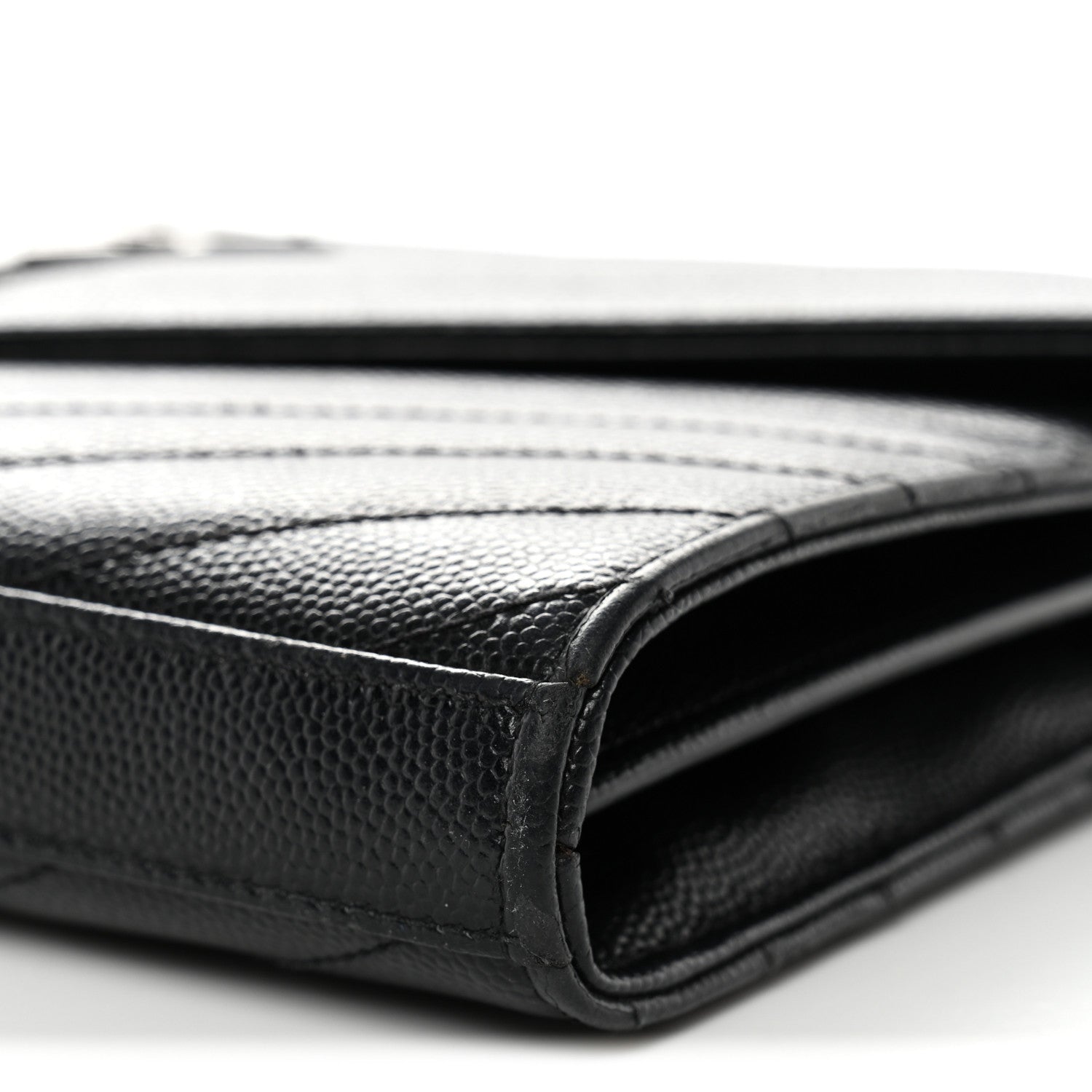 Grain De Poudre Matelasse Chevron Monogram Chain Wallet  Black