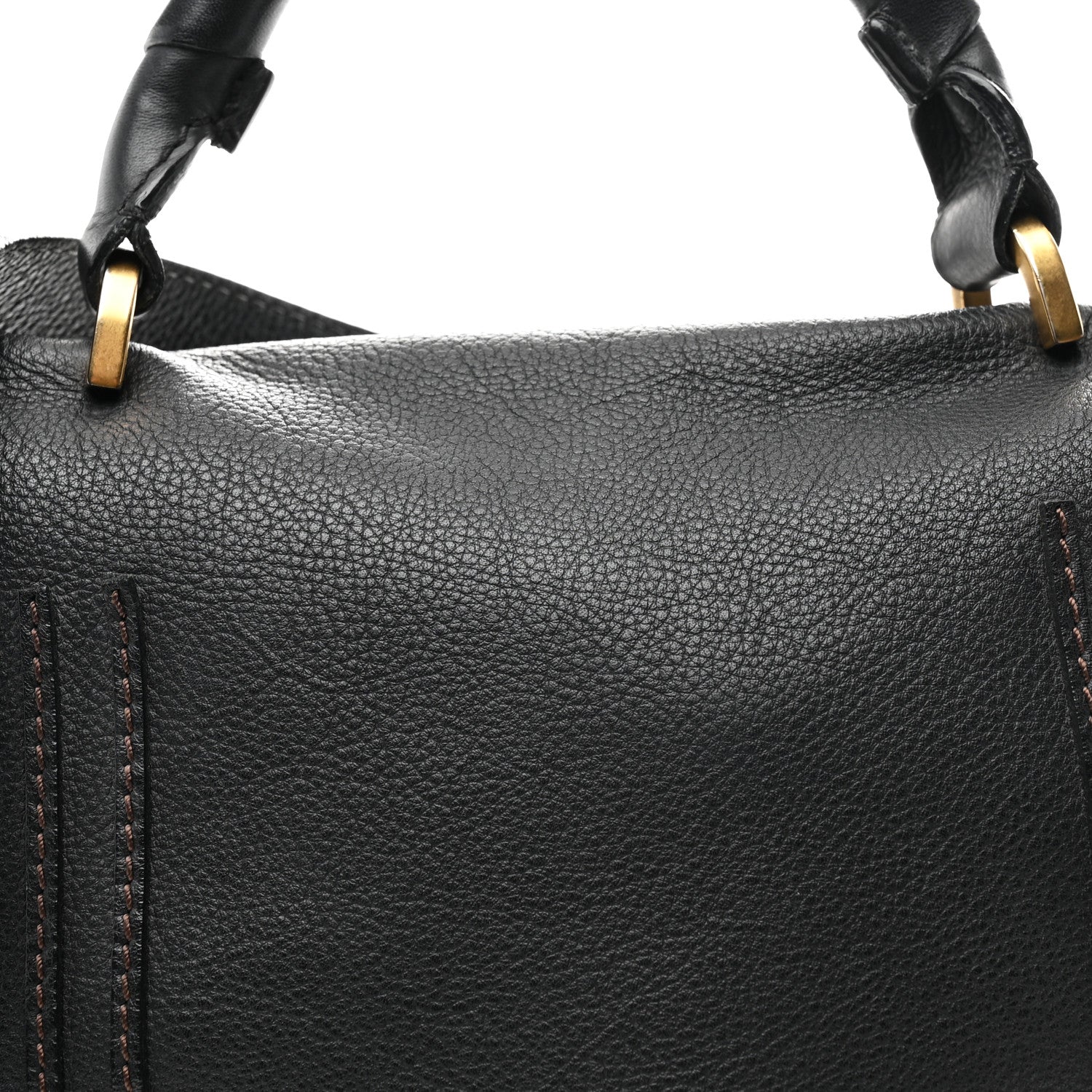Calfskin Medium Marcie Top Handle Bag Black