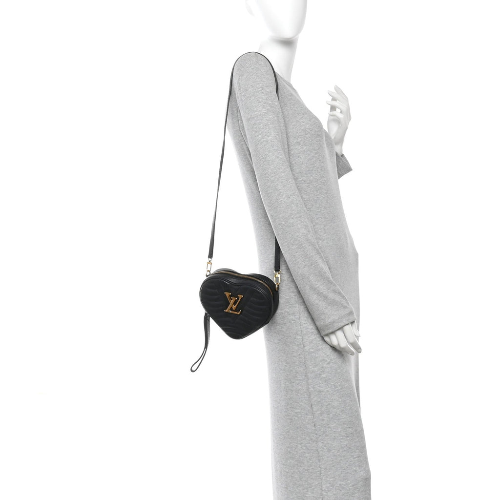 Calfskin New Wave Heart Bag Black