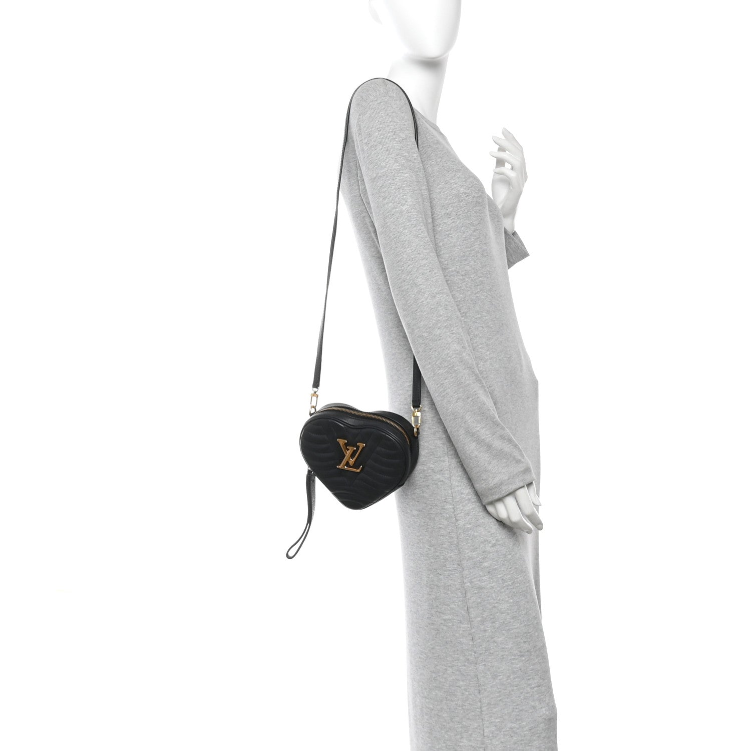 Calfskin New Wave Heart Bag Black