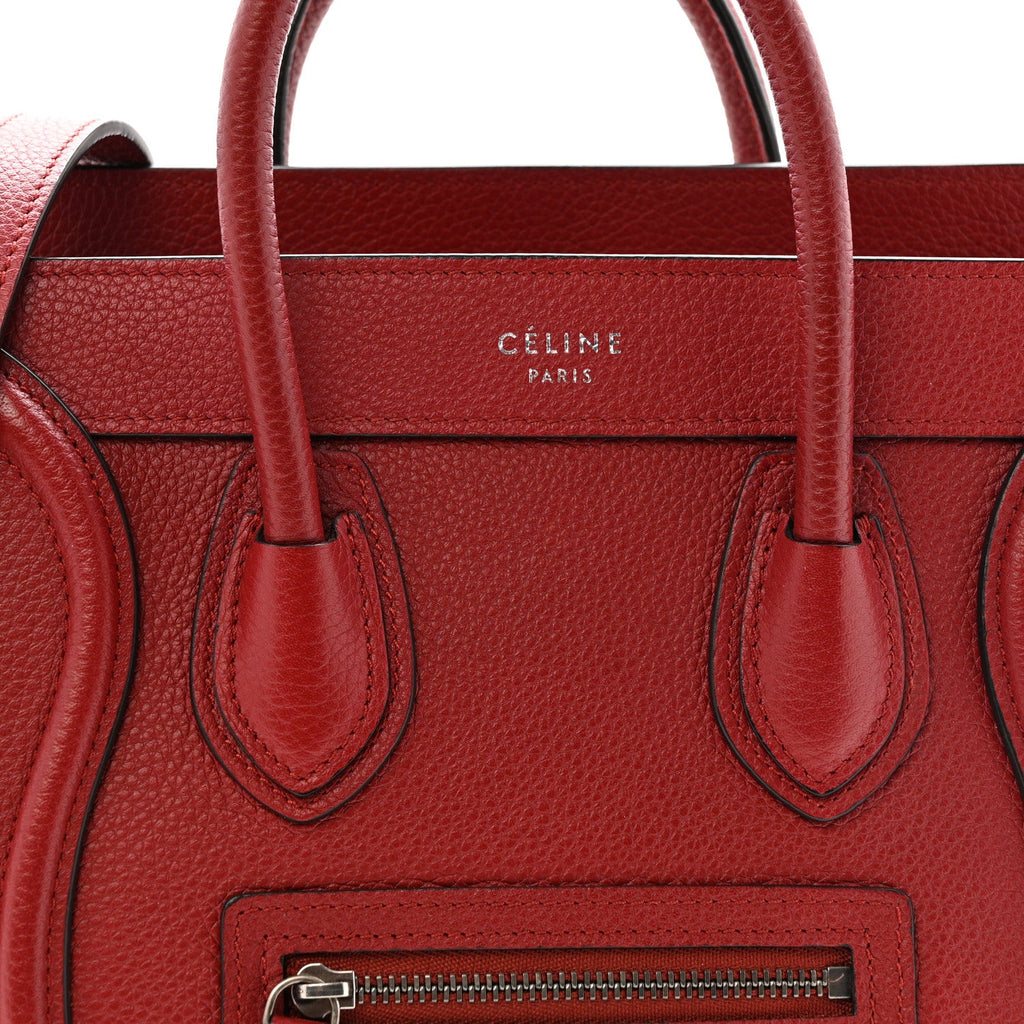 Drummed Calfskin Nano Luggage Merlot