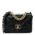 Lambskin Quilted Medium Chanel 19 Flap Black