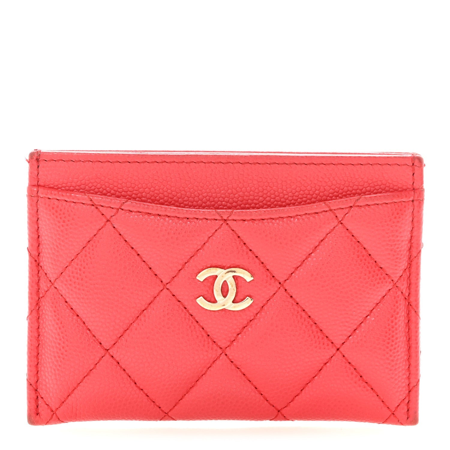 Caviar Quilted  Holder Red
