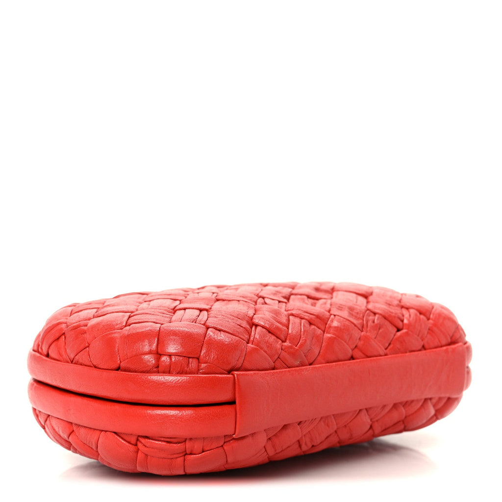 Nappa Intrecciato Knot Clutch Red