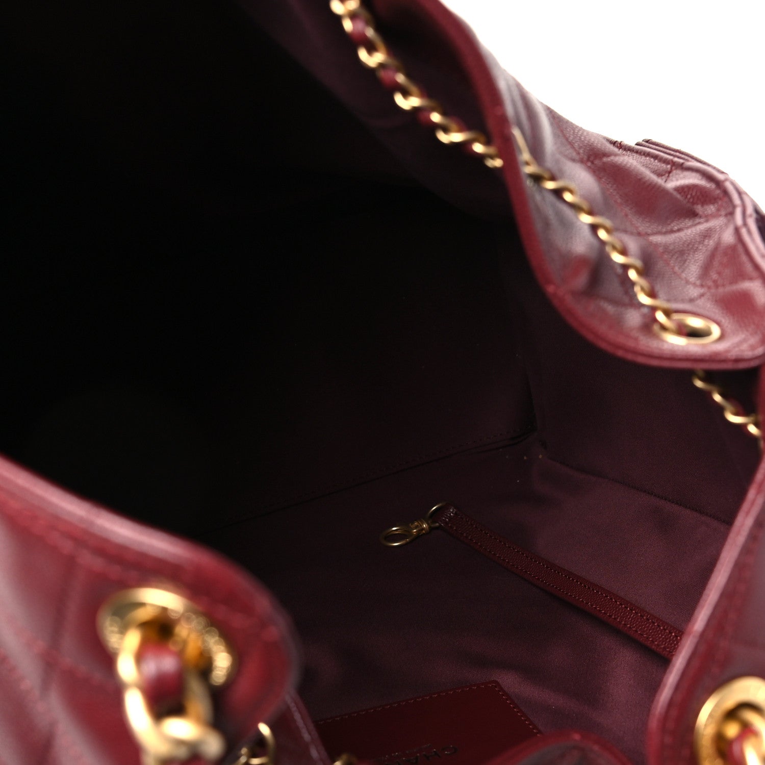 Caviar Quilted Medium Chanel 25 Handbag Burgundy