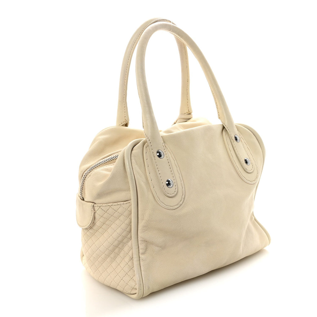 Calfskin Small CC Bowler White
