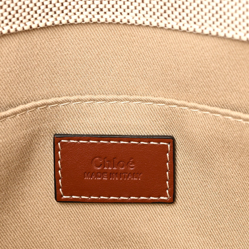 Cotton Calfskin Medium Woody Ribbon Tote White Brown