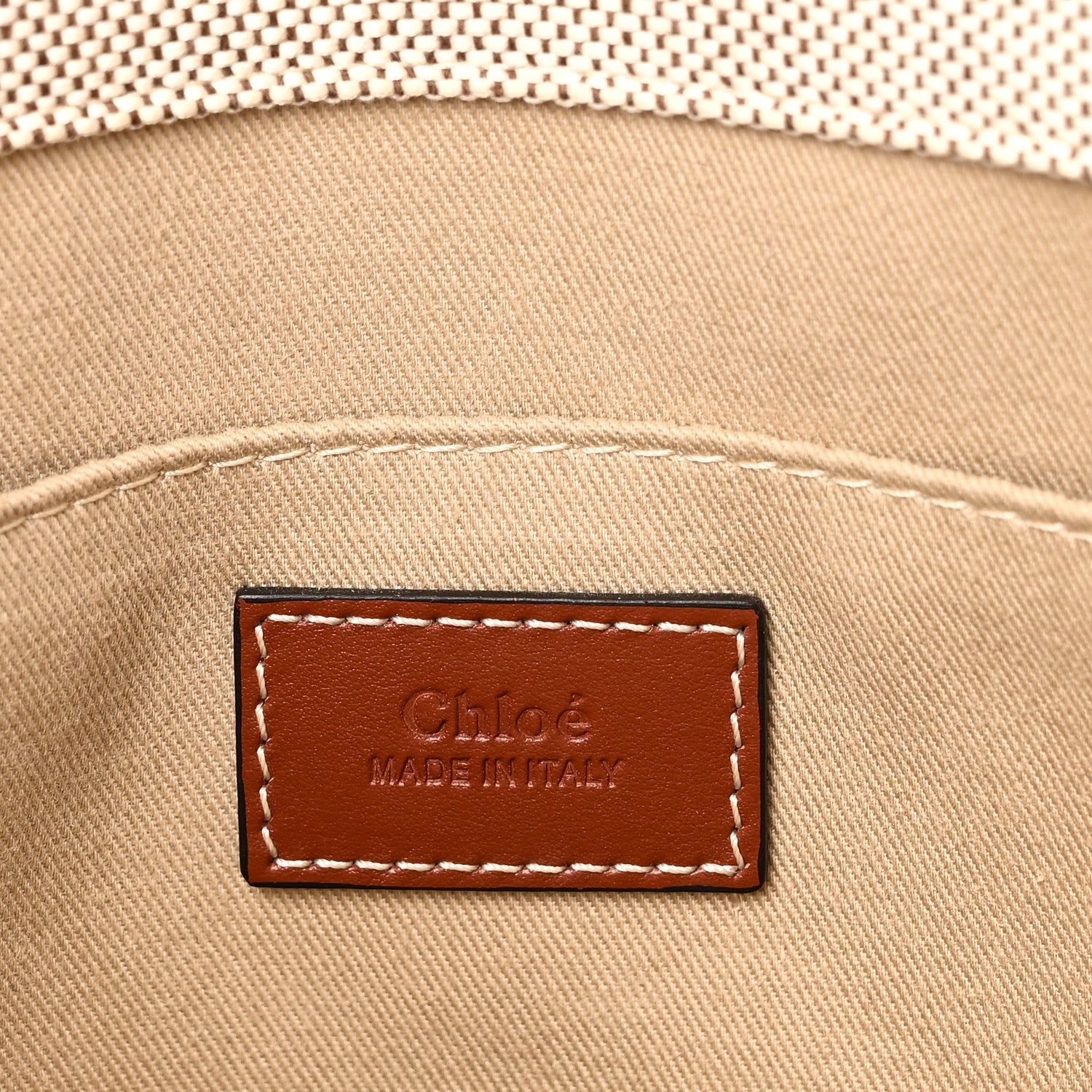 Cotton Calfskin Medium Woody Ribbon Tote White Brown
