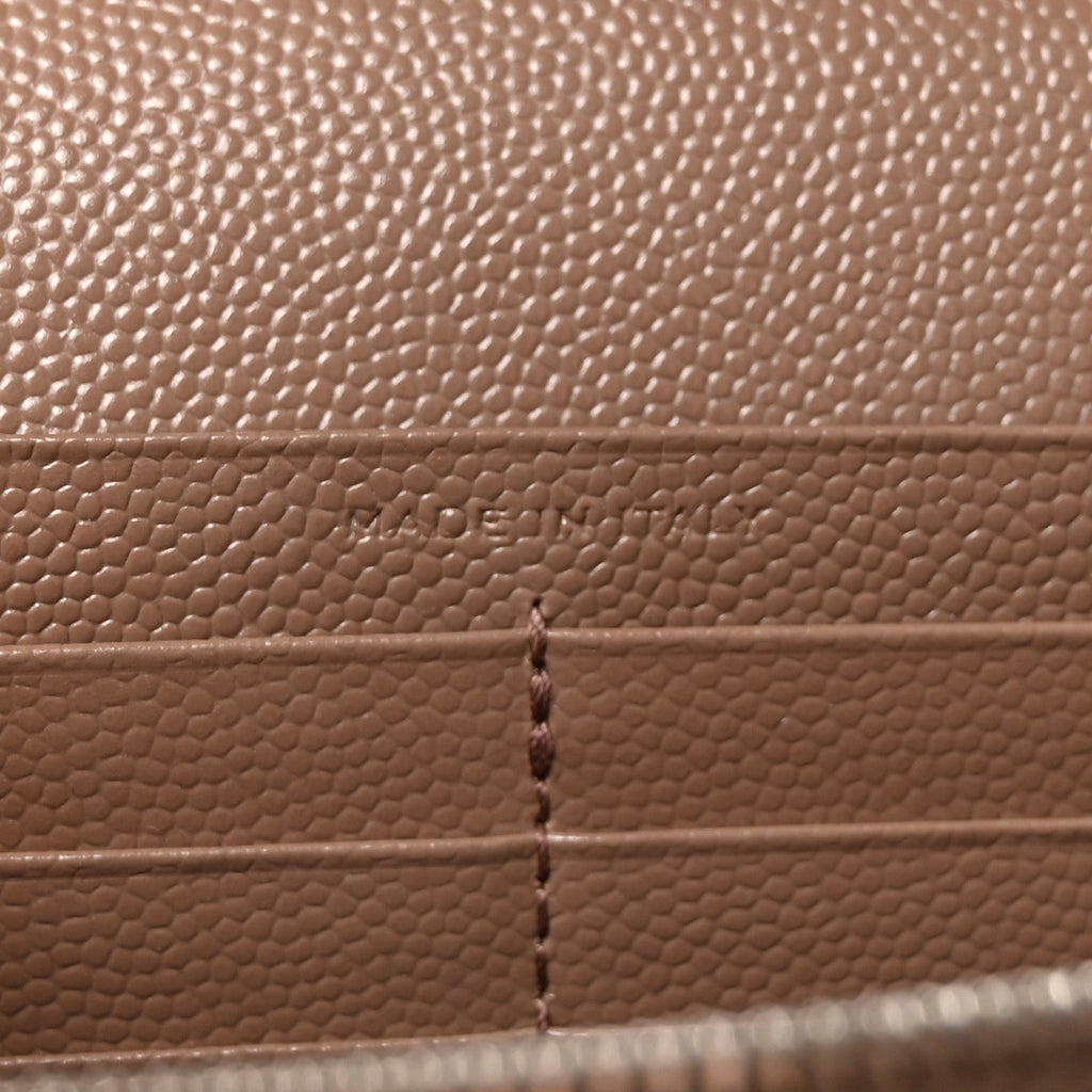 Grain De Poudre Matelasse Chevron Monogram Chain Wallet Taupe