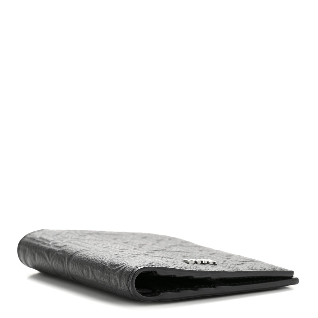 Grained Calfskin Embossed Dior Gravity BiFold Wallet Black