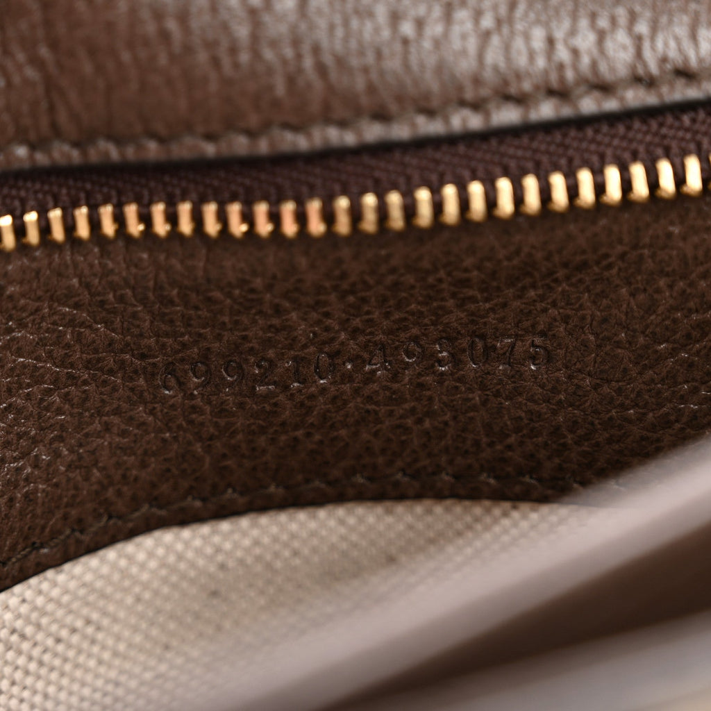 GG Supreme Monogram Textured Dollar Calfskin Web Medium Blondie Shoulder Flap Bag Beige Ebony New Acero