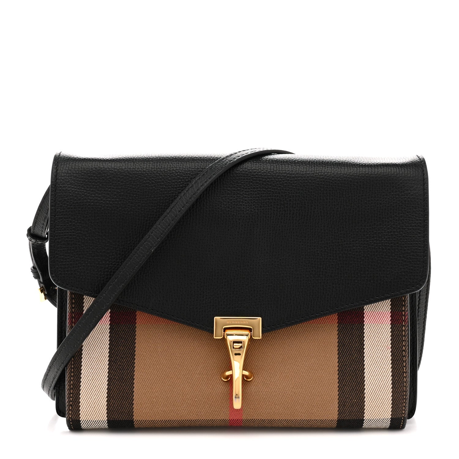 Derby Calfskin House Check Baby Macken Crossbody Bag Black