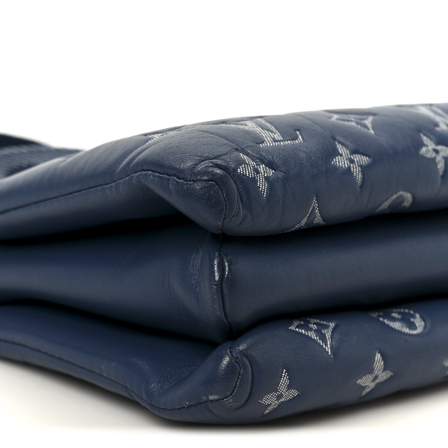 Lambskin Embossed Monogram Coussin PM Denim Blue