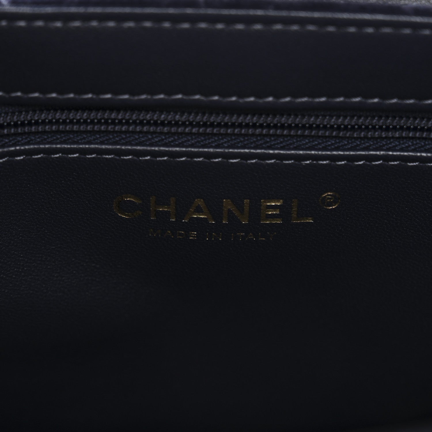 Velvet Quilted Nano Kelly Shopper Navy