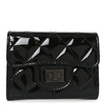 Patent Quilted Reissue Flap  Holder Wallet So Black