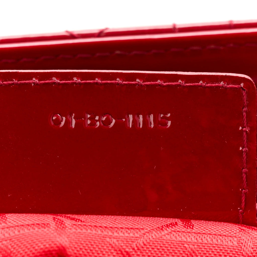 Patent Cannage Medium Lady Dior Red