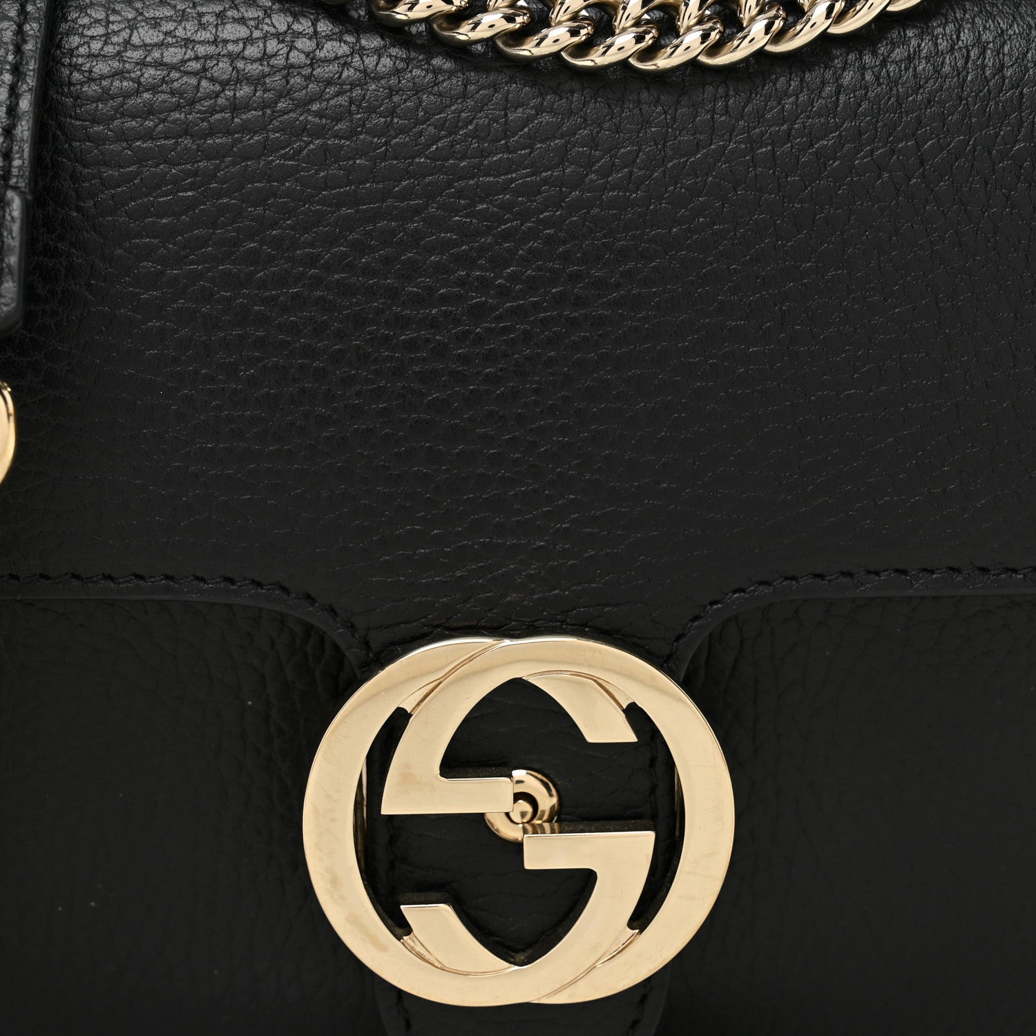 Dollar Calfskin Interlocking G Crossbody Bag Black