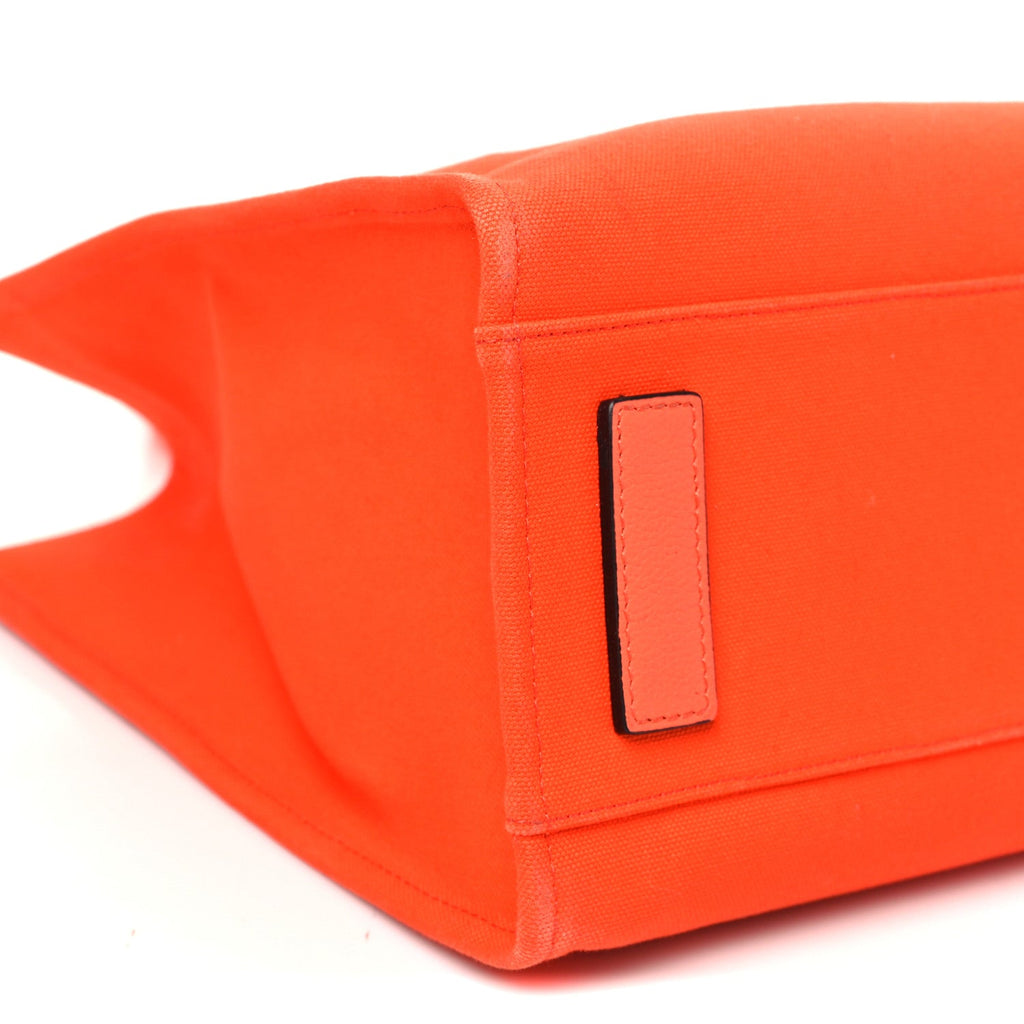 Canvas Calfskin La Medusa Tote Bag Orange