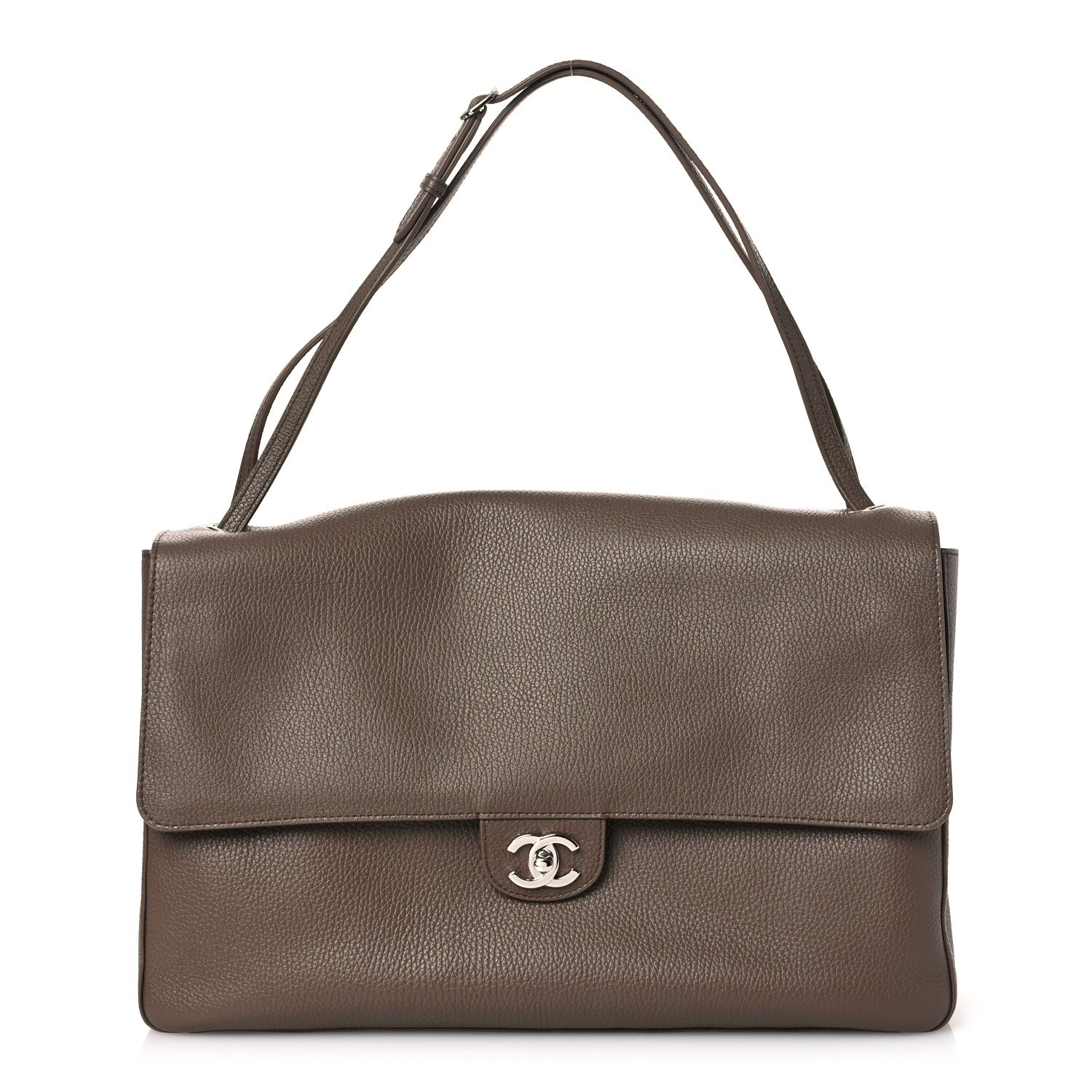 Grained Calfskin Souplissimo Maxi Flap Light Brown