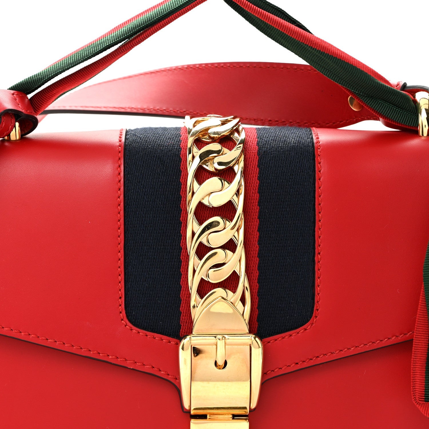 Calfskin Small Sylvie Shoulder Bag Hibiscus Red